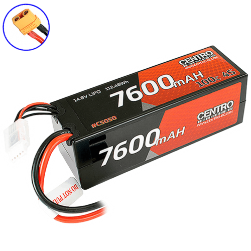 Centro 4s 7600mah 14.8v 100c Hardcase Lipo Battery XT90