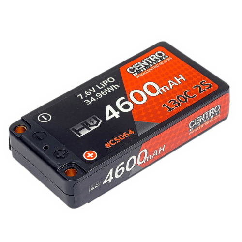 Centro HV 2S 4600mah 7.6v 130c Hardcase LP Shorty LiPo (5mm)
